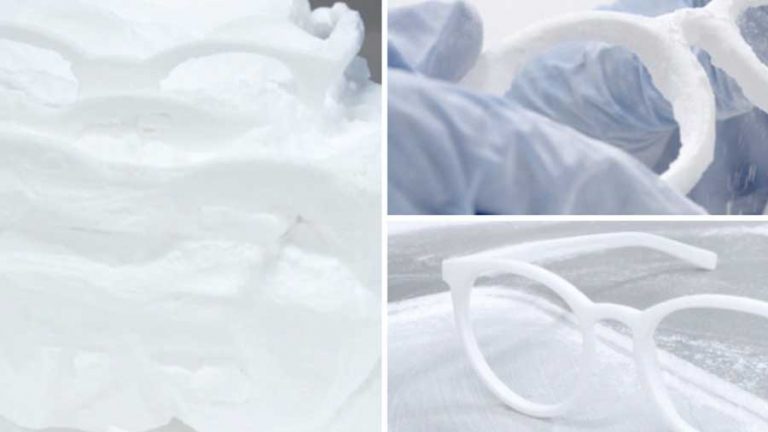 Vom Pulver zur maß­ange­fertigten Brille <br />eine neue 3D-Technologie macht es möglich.